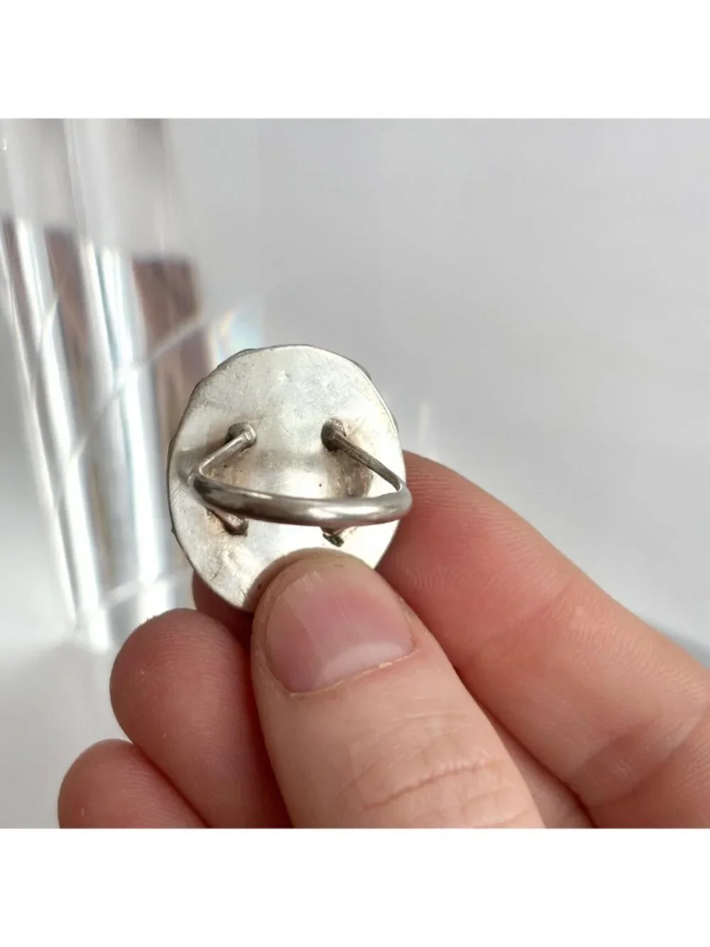 Mother of Pearl Southwest Style Sterling Silver 925 Vintage Ring - sz 7 - Picture 7 of 11